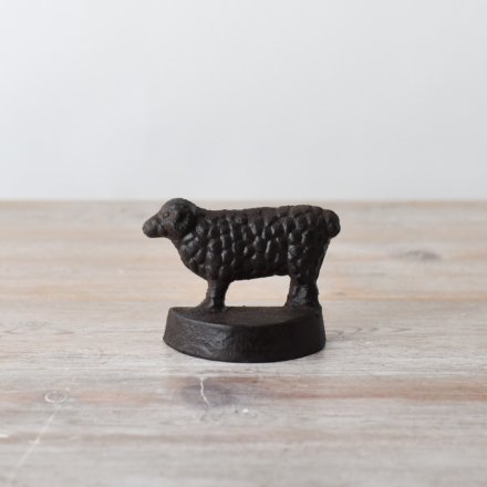 CAST IRON SHEEP DOOR STOP WEDGE, 10.5CM