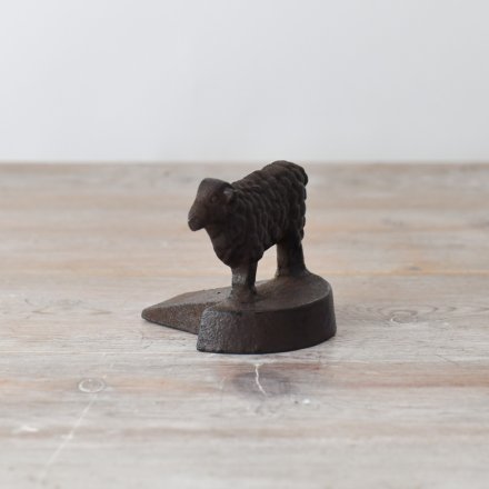 CAST IRON SHEEP DOOR STOP WEDGE, 10.5CM