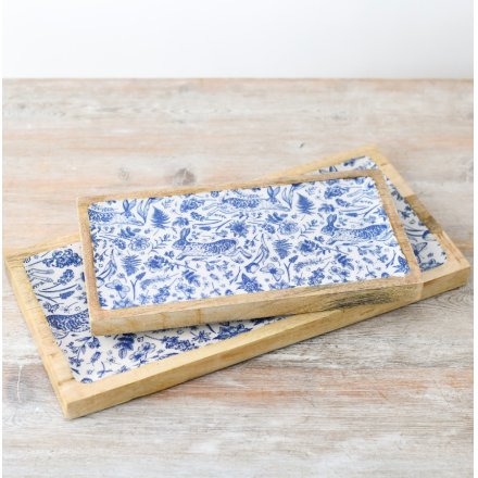 RABBIT DESIGN ENAMEL TRAY