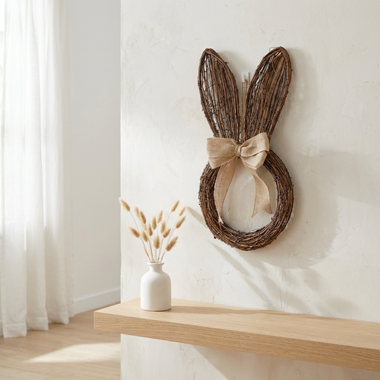 Rattan Hanging Rabbit Decoration, 44cm