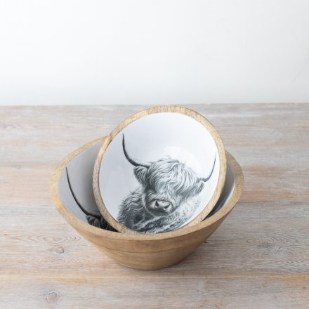 HIGHLAND COW ENAMEL BOWL