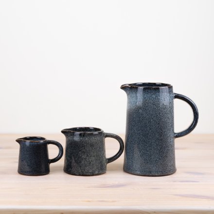 TWO TONE GLAZED BLUE JUG