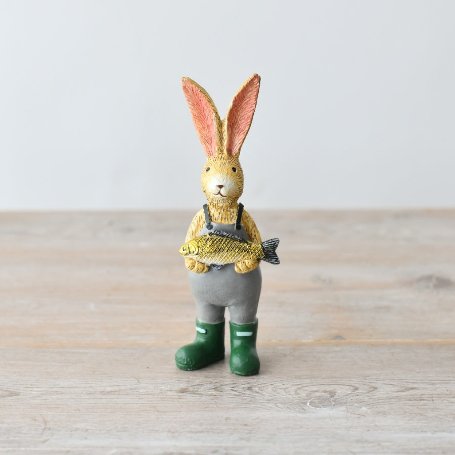 Jasper Rabbit Gone Fishing Ornament 14cm