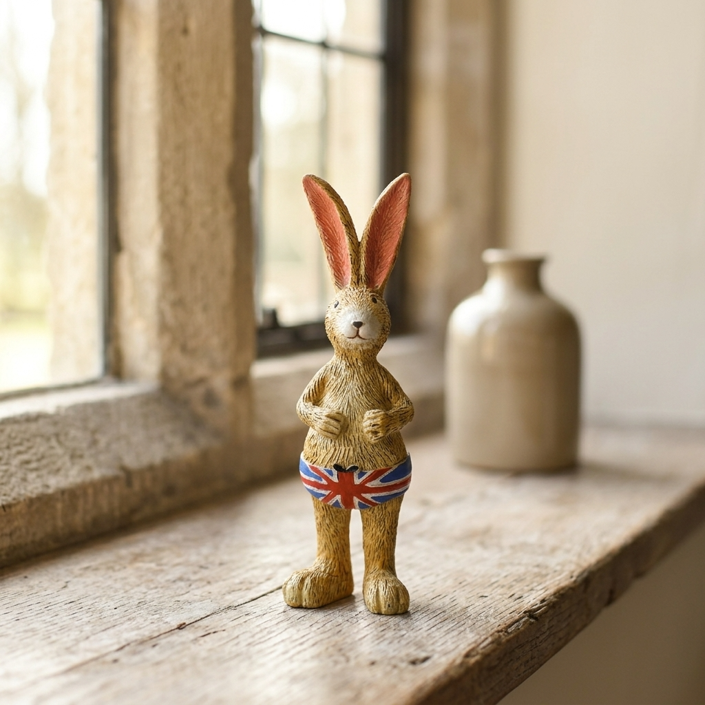 Jasper Rabbit Union Jack Trunks Ornament