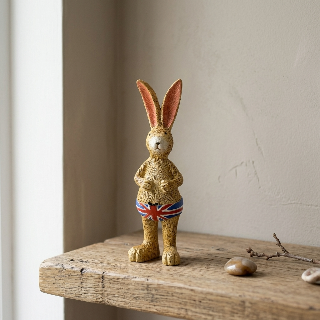 Jasper Rabbit Union Jack Trunks Ornament