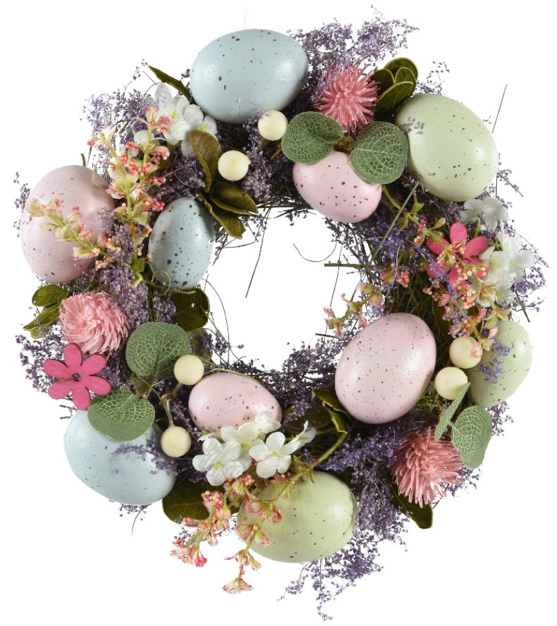 Easter Egg & Flower Wreath, 23cm