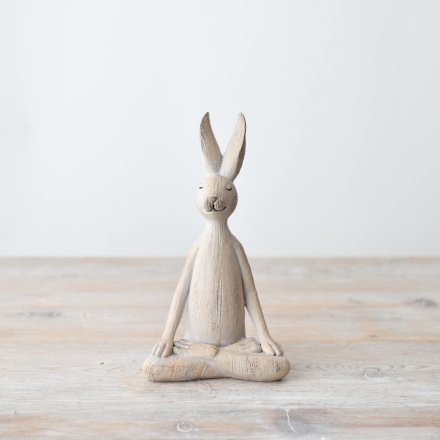 YOGA RABBIT FIGURINE, 19CM