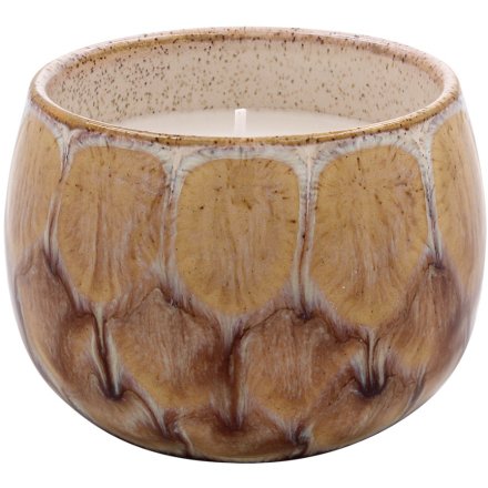 REACTIVE GLAZE CANDLE BROWN, 9CM