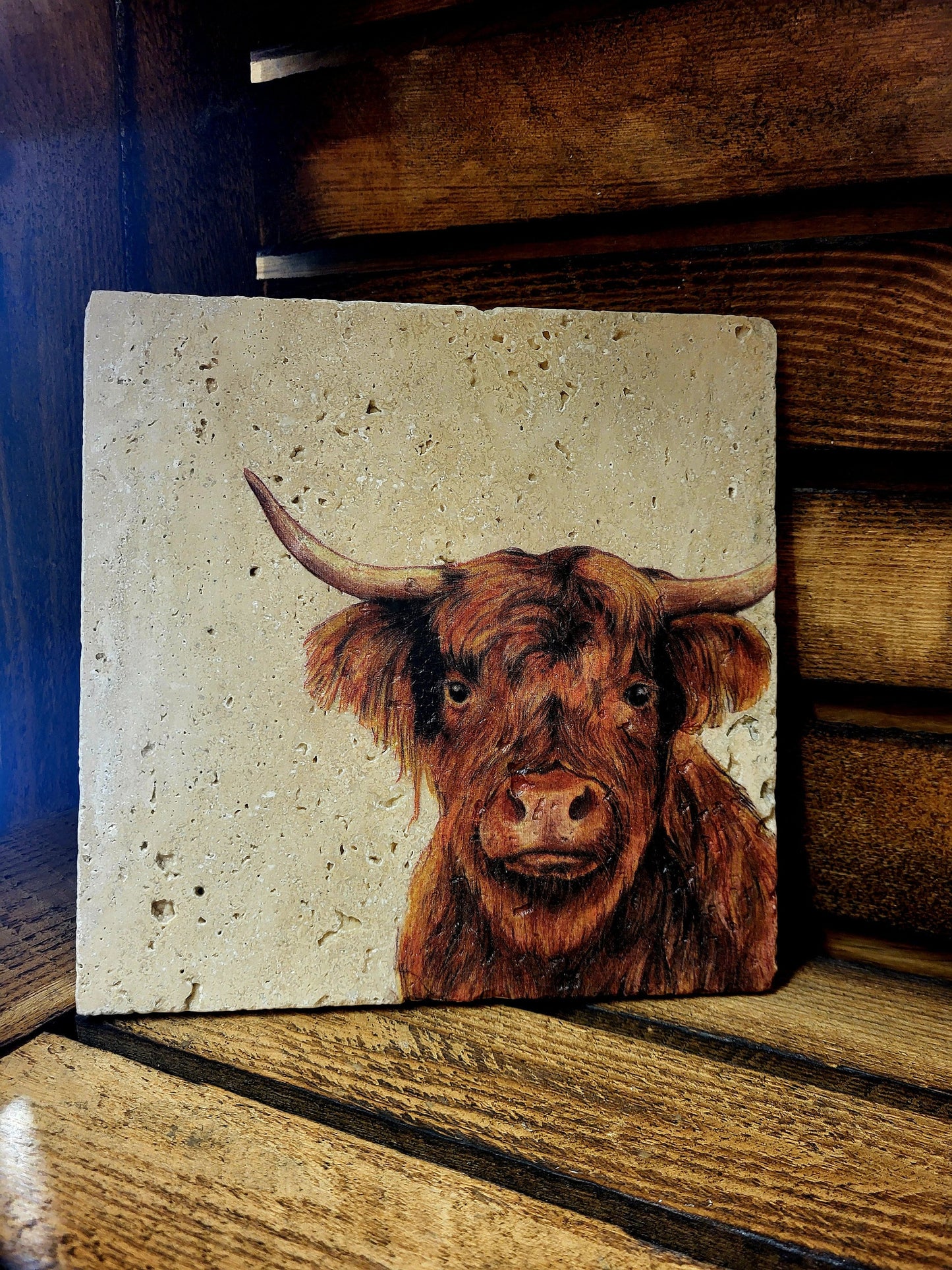 Handmade Stone placemat/ Trivet/ Worktop saver/ Farm animals/ Natural stone placemats