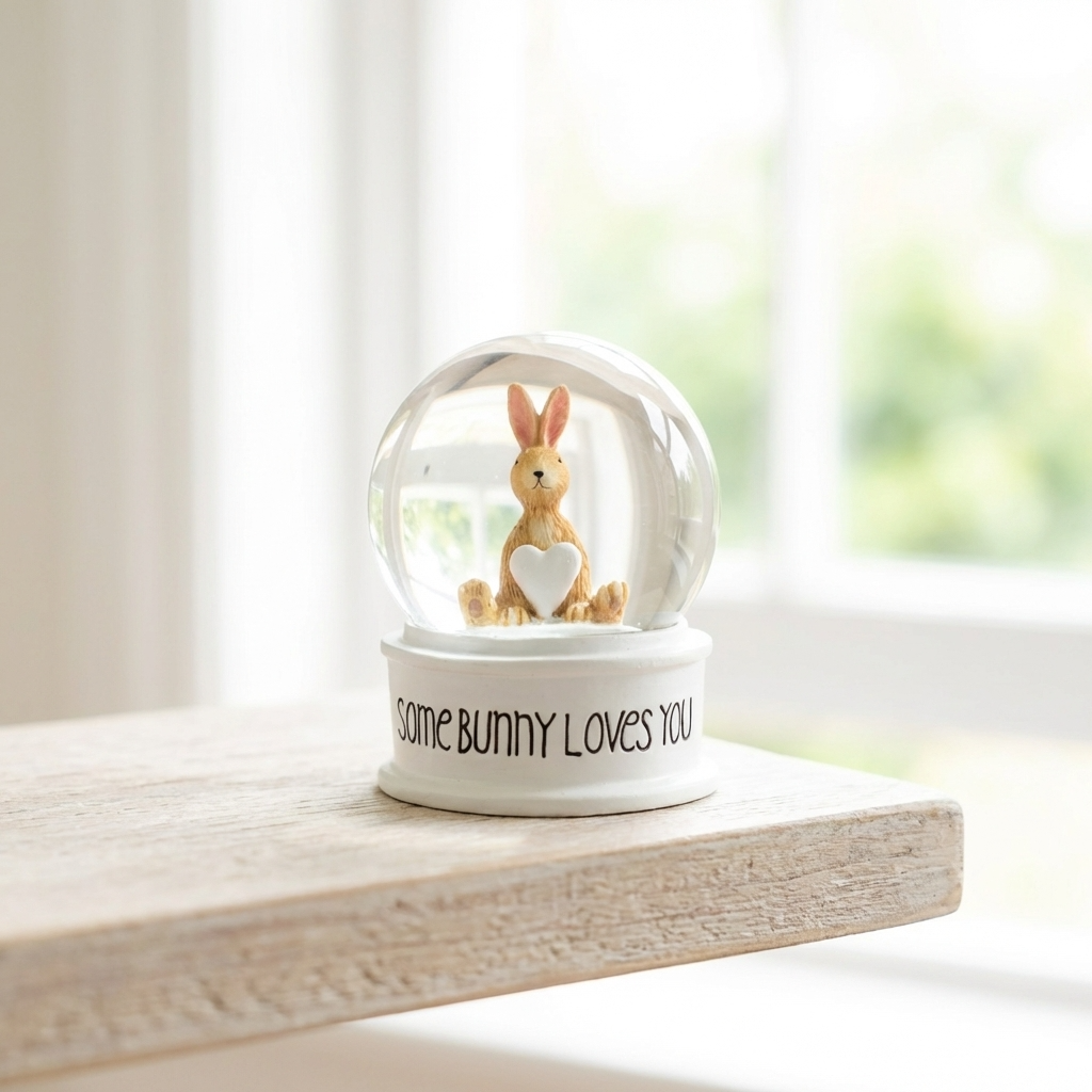 Some Bunny Loves You Snow Globe, 9cm