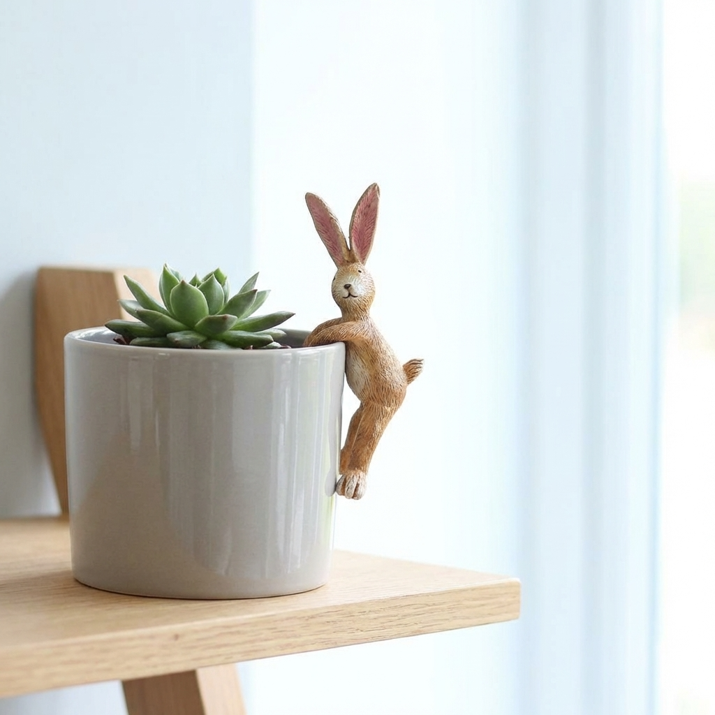 Jasper Rabbit Plant Pot Hanger, 14cm