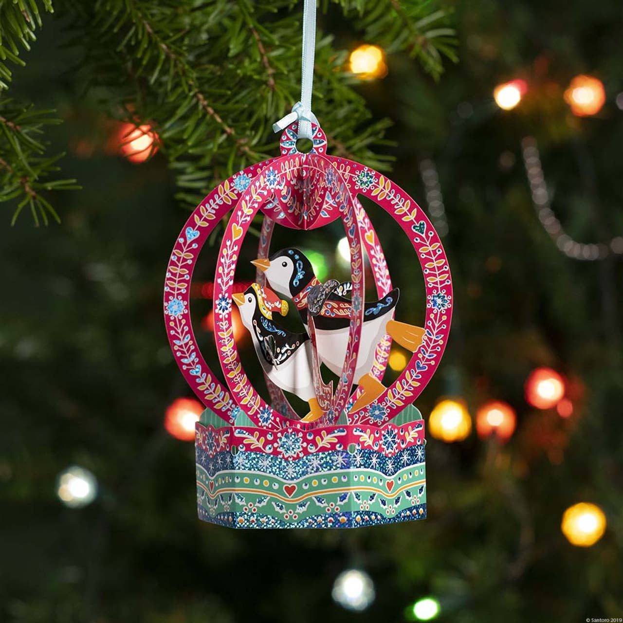 Baubles - Snow Globe - Penguins Card