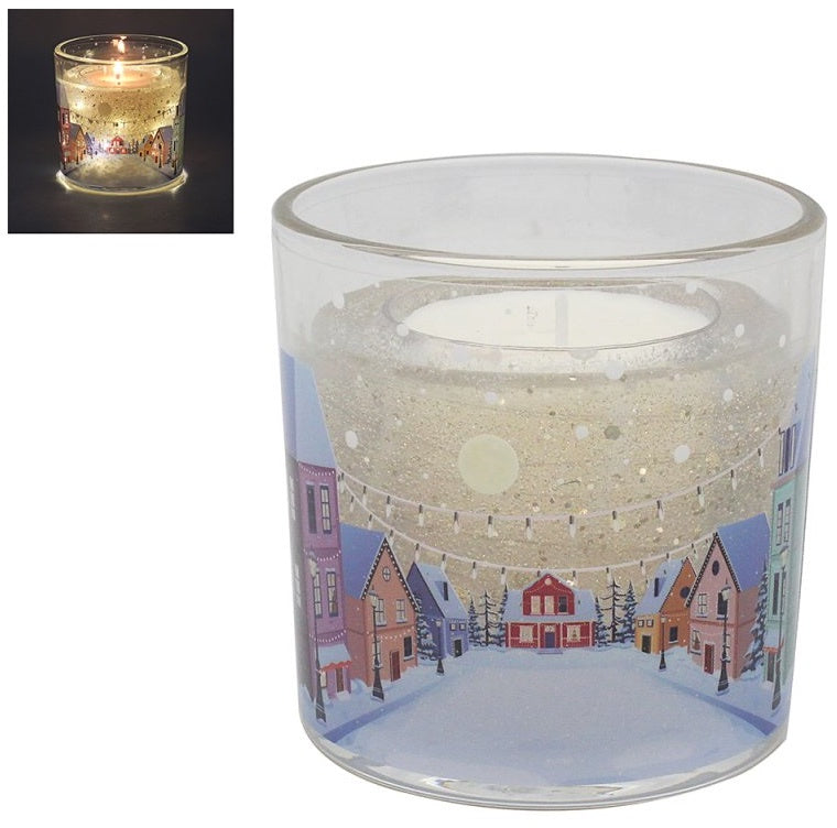 Scented Light Up Red Town LED Gel Candle, 10cm