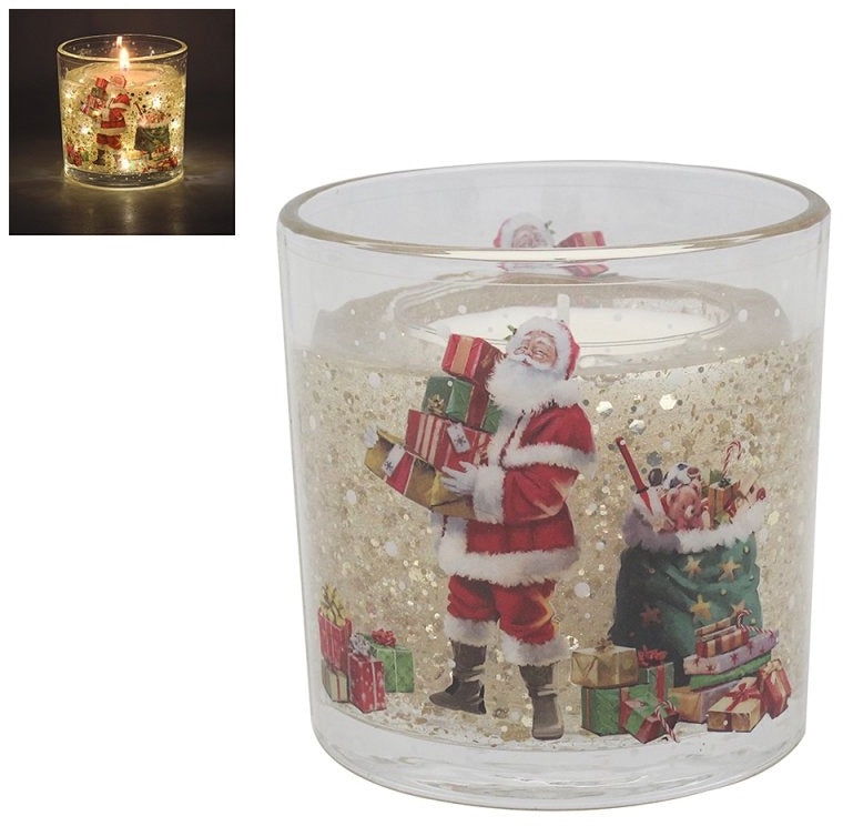 Scented Light Up Santa LED Gel Candle, 10cm