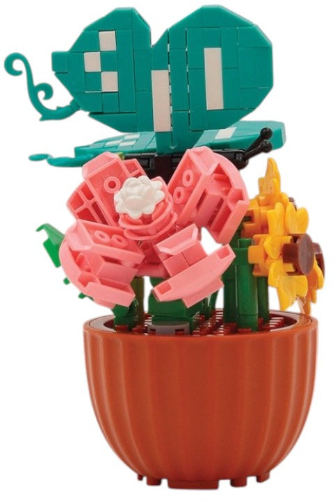 Mini Bricks Flowers With Butterfly Build Set