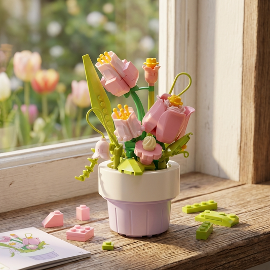 Mini Bricks Pink Tulips Build Set