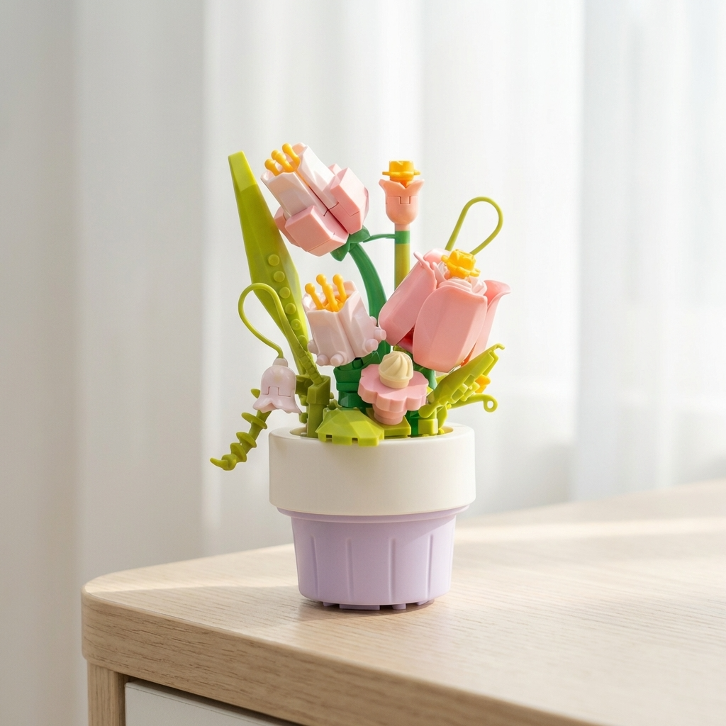 Mini Bricks Pink Tulips Build Set