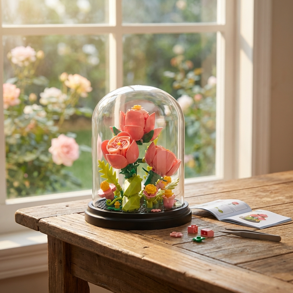 Roses Mini Bricks Decorative Build Set