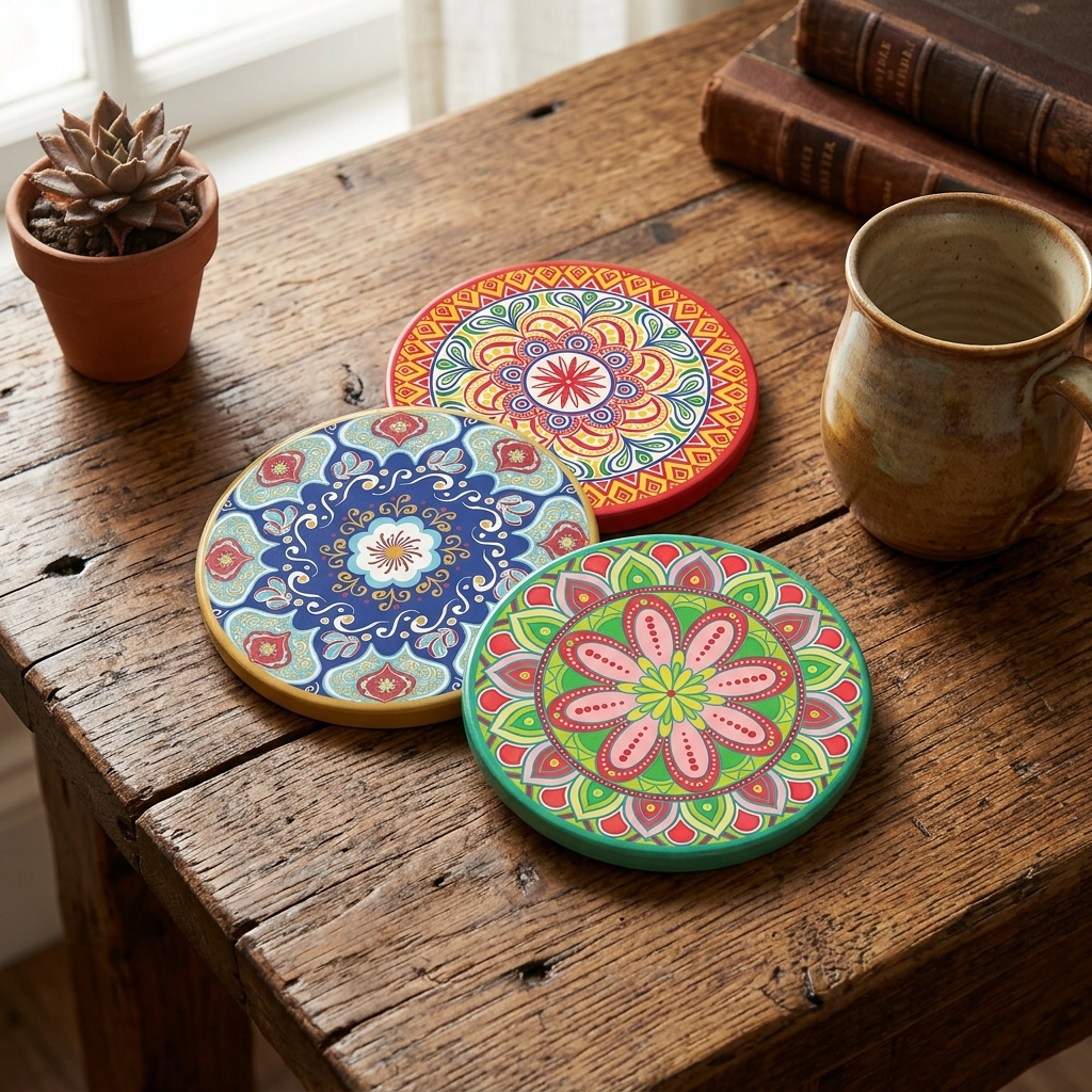 Tuscany Set of 3 Coasters 10cm