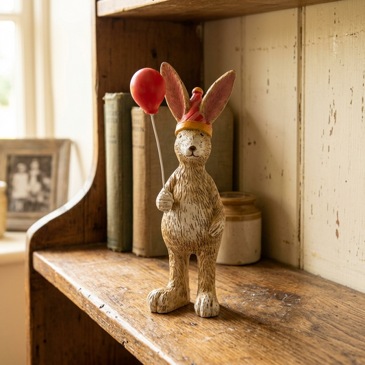 Jasper Rabbit with Balloon Ornament – 14cm