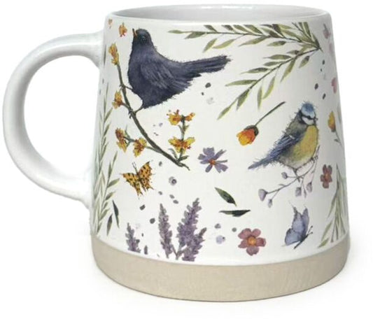 Jan Pashley Wings & Wildflowers Tapered Stoneware Mug, 13cm