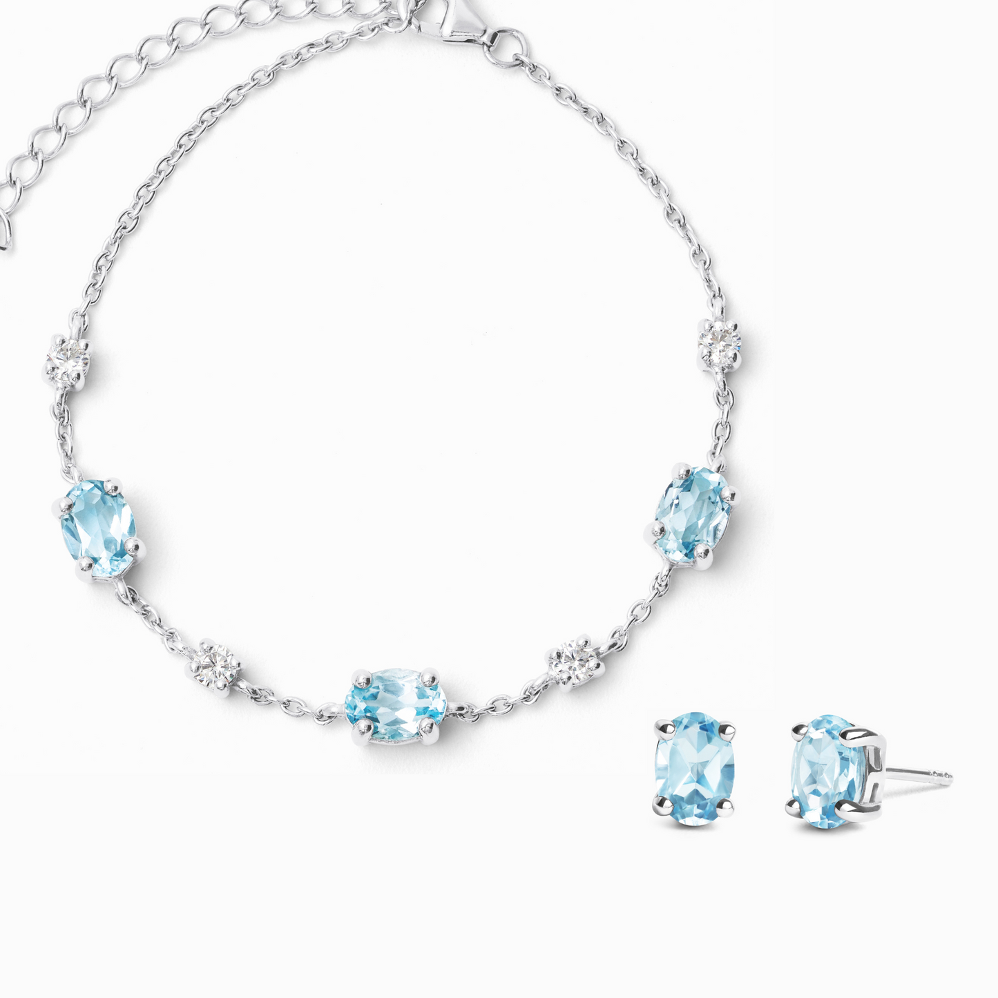 Mini Set 2 - Blue Topaz Jewellery Set in Sterling Silver by Vianne Jewellery