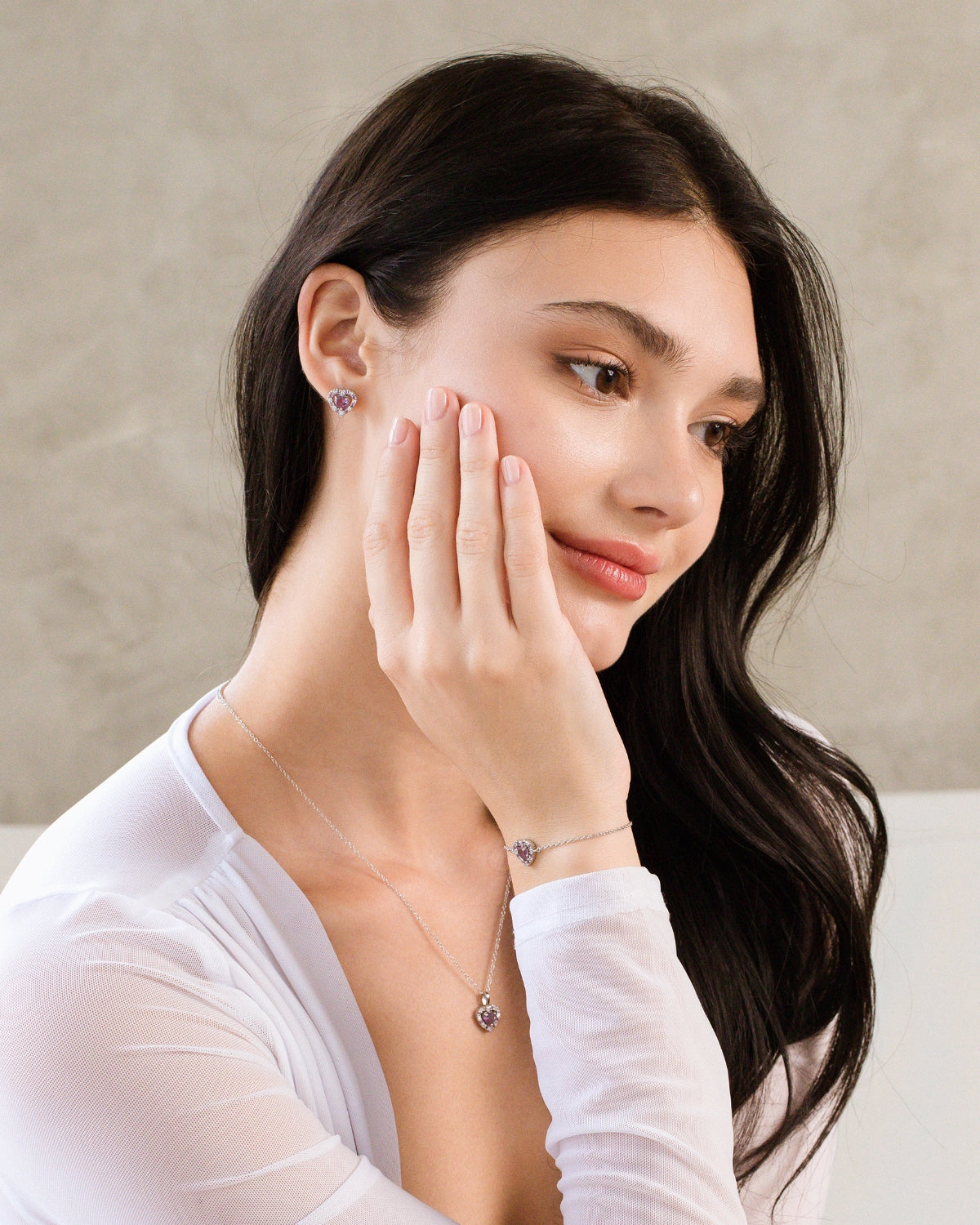 Purple Heart Lavender Amethyst Set in Sterling Silver by Vianne Jewellery