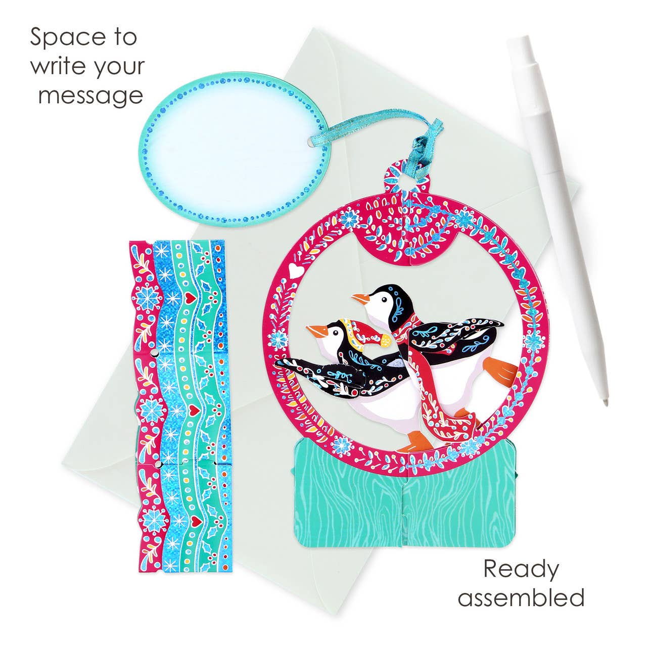 Baubles - Snow Globe - Penguins Card