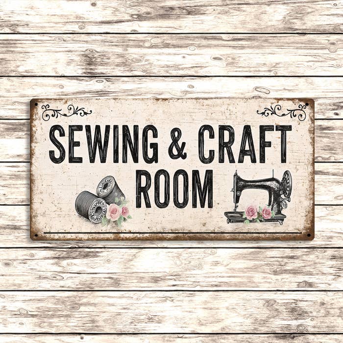 Sewing & Craft Room Metal Sign Plaque