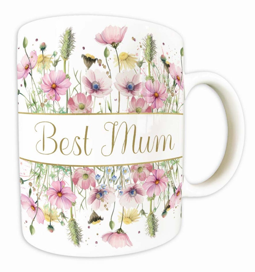 Pastel Flowers Best Mum Mug, 9.5cm