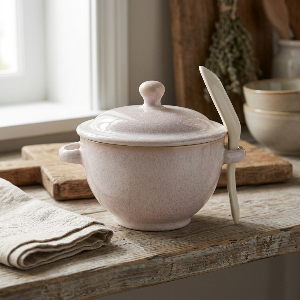Reactive Glaze Soup Mug & Spoon Set 15cm