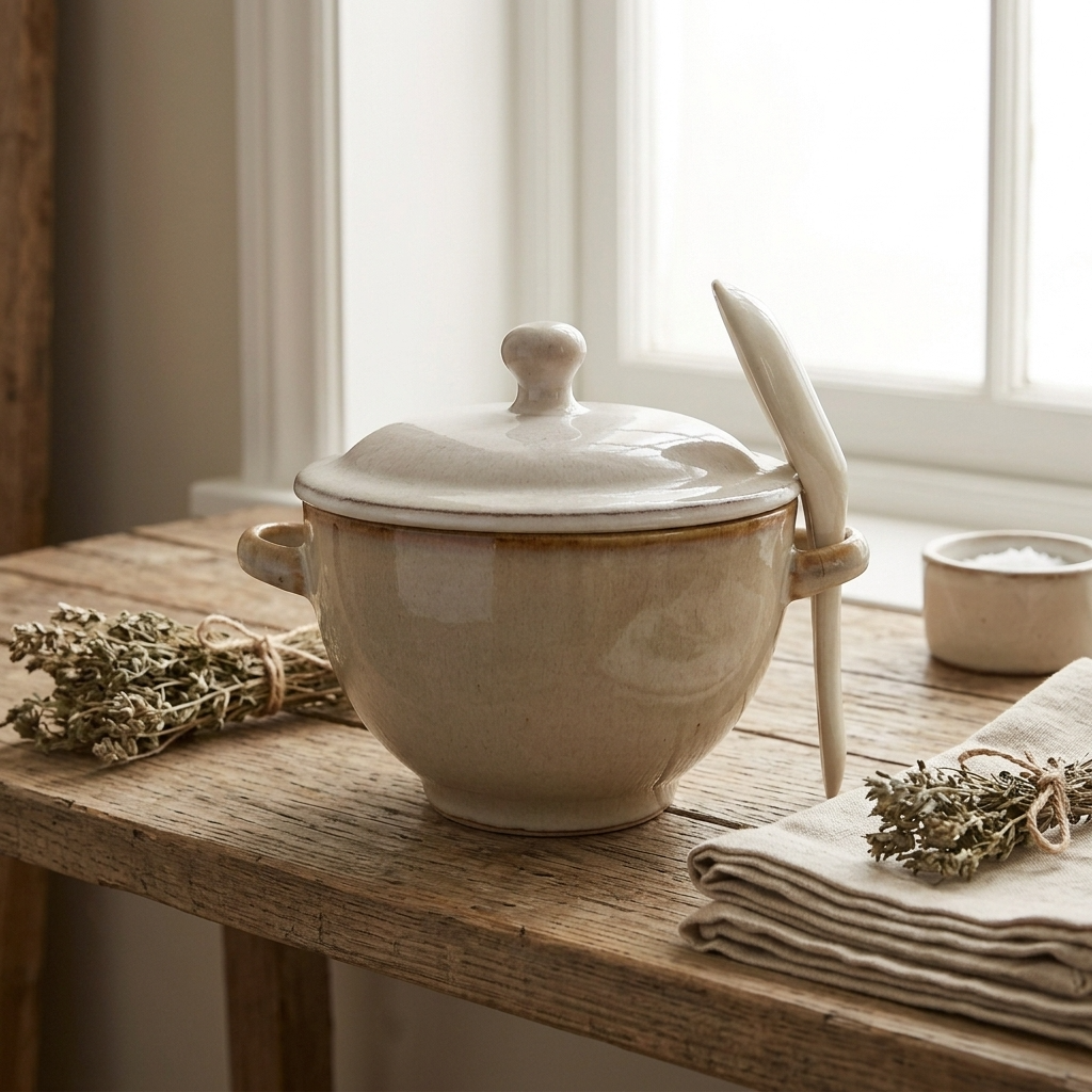 Reactive Glaze Soup Mug & Spoon Set 15cm