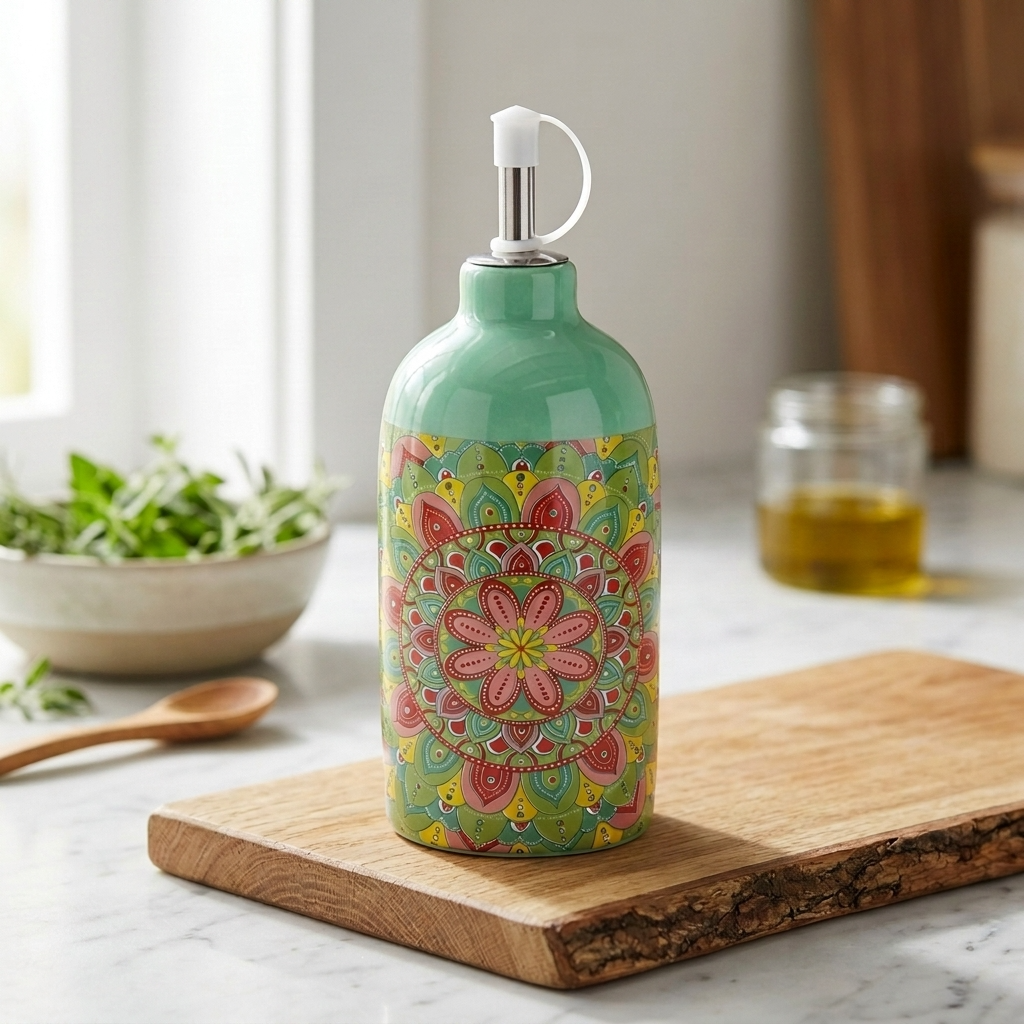 Tuscany Oil Bottle – Mediterranean Ceramic Oil & Vinegar Dispenser