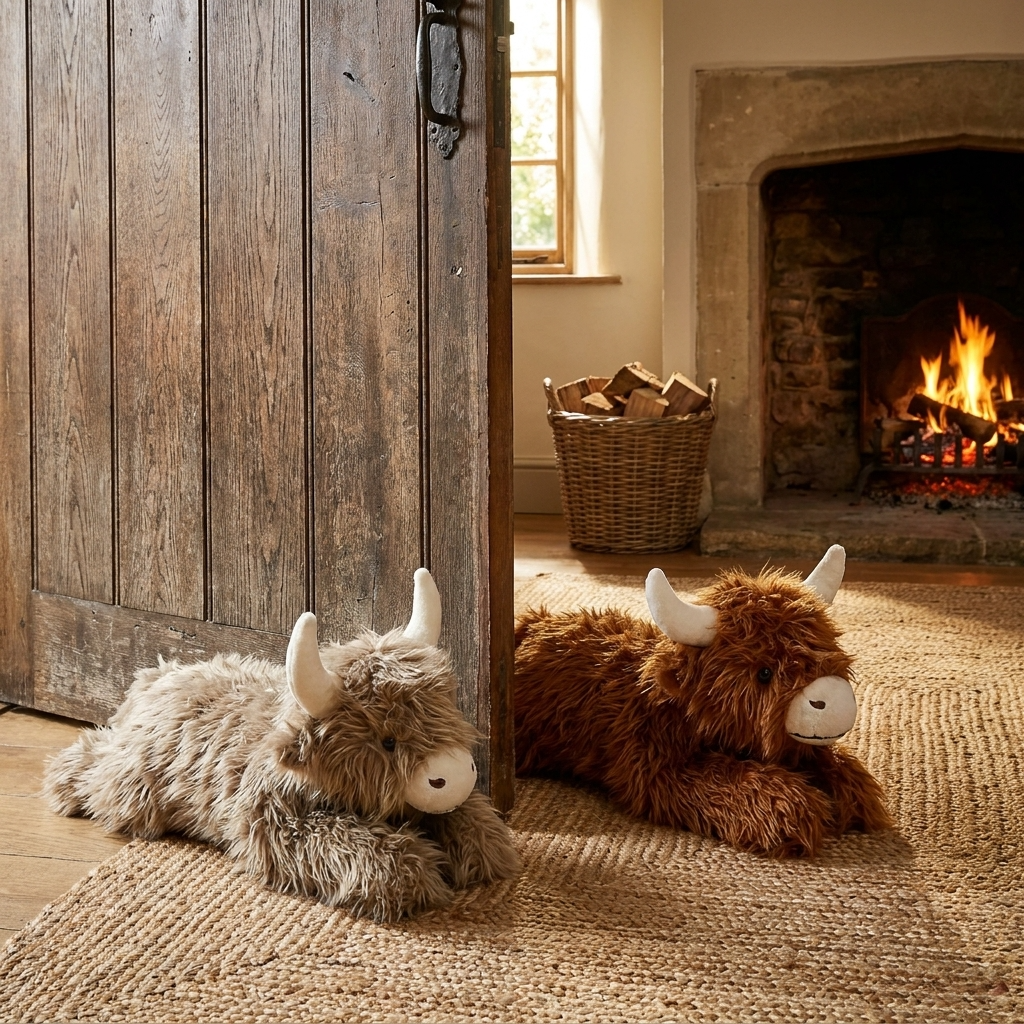 Highland Cow Door Stop 35cm Plush Weighted Doorstop