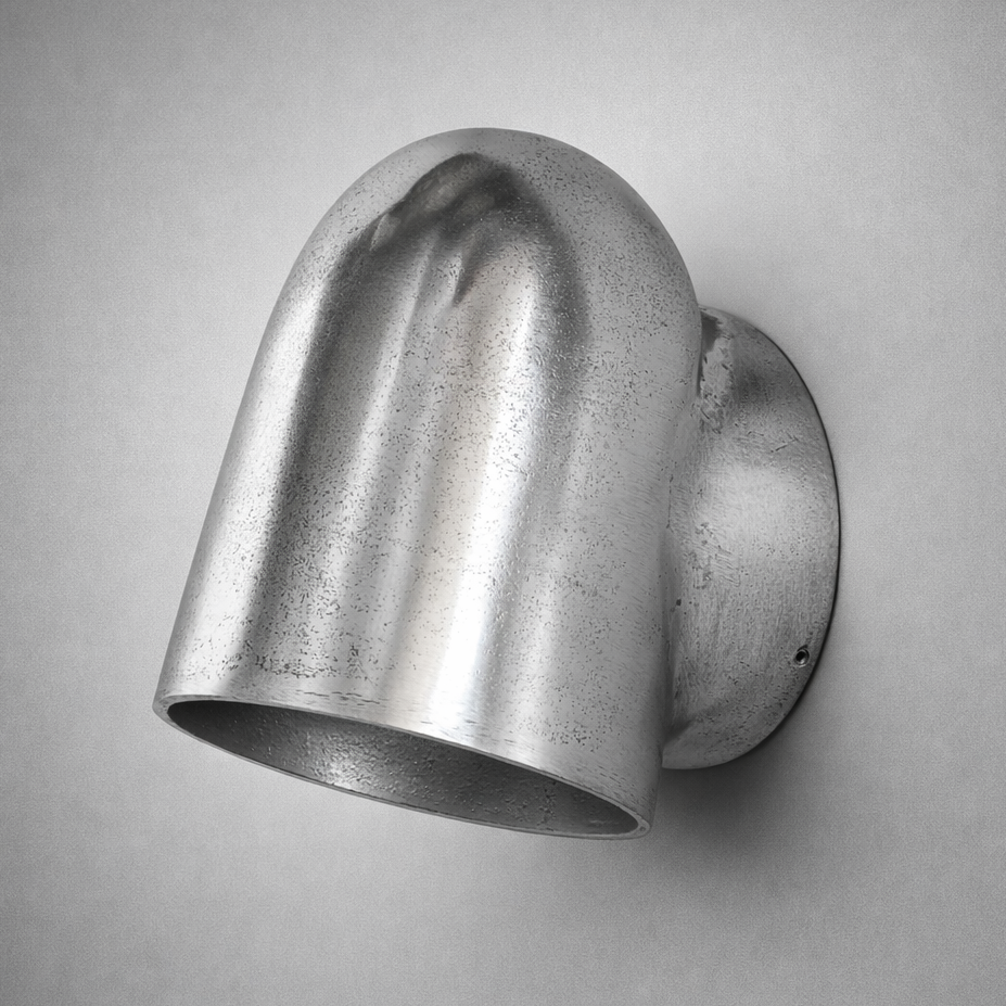 Hopton ~ Pewter Mast Down Light Solid Cast Wall Sconce by Vintage-Electrical
