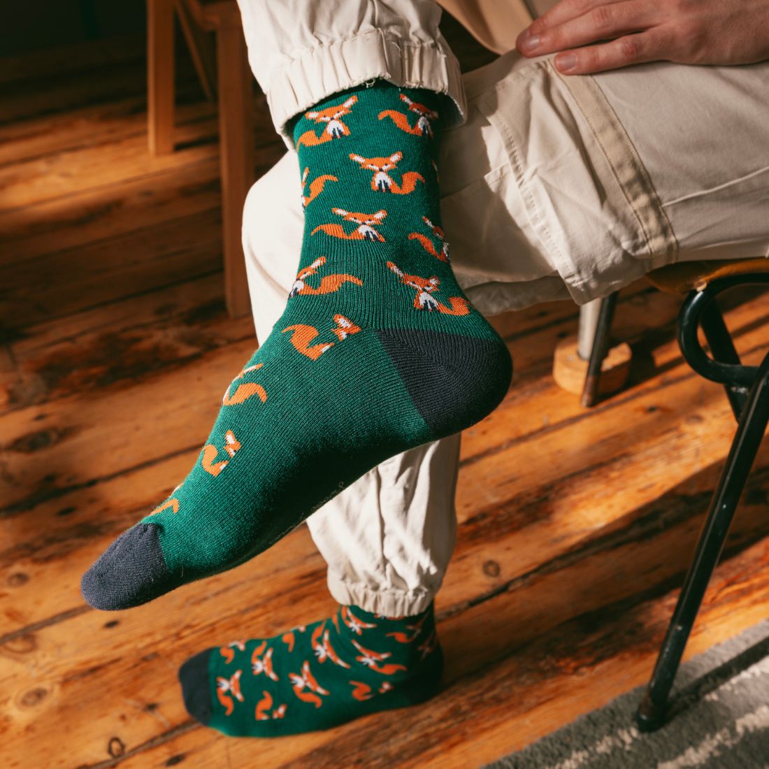 Fox Matching Bamboo Socks (Adult & Child) by Swole Panda
