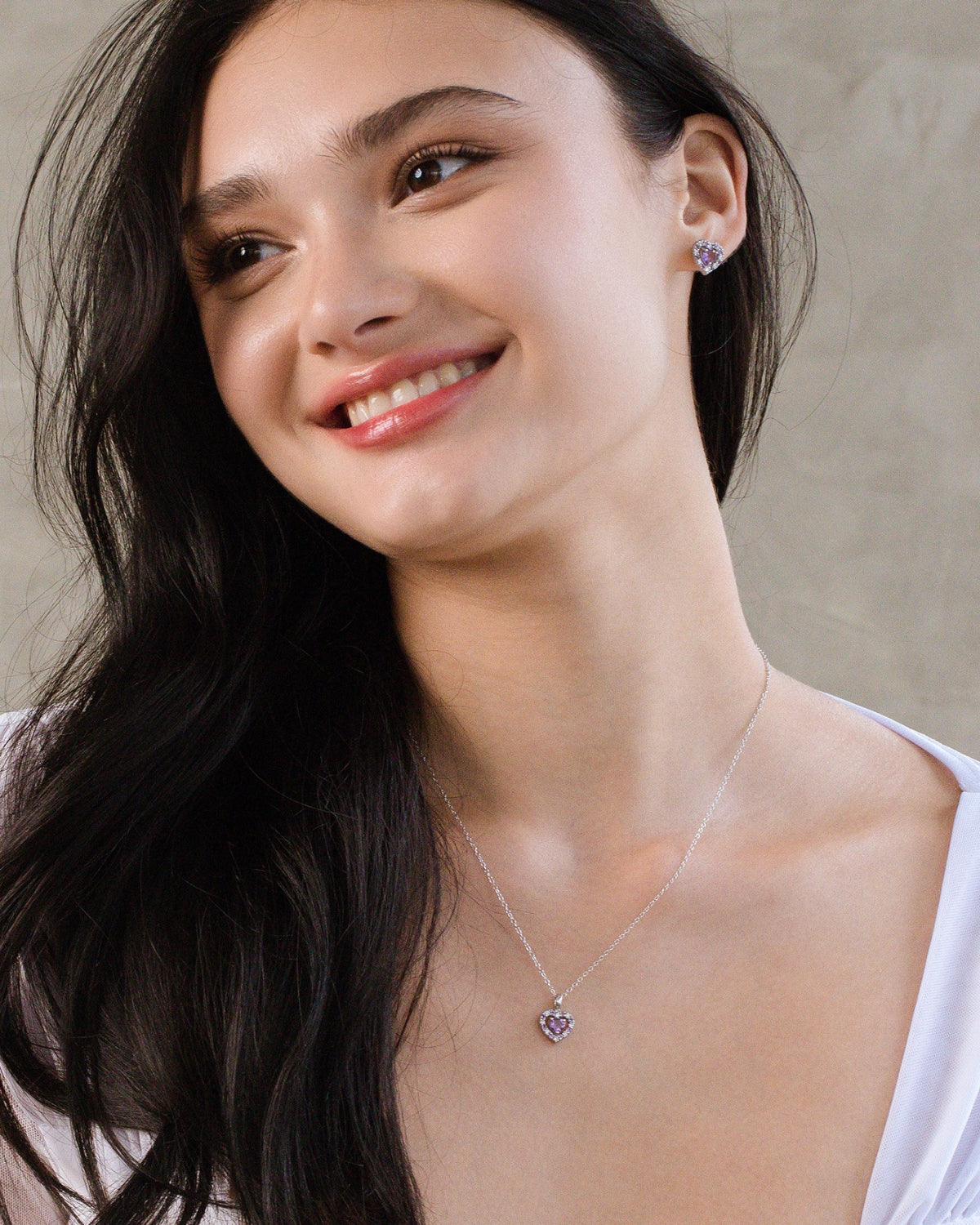 Purple Heart Lavender Amethyst Set in Sterling Silver by Vianne Jewellery