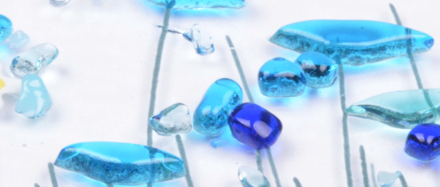 Handmade Fused Glass Cornflower Tealight Holder