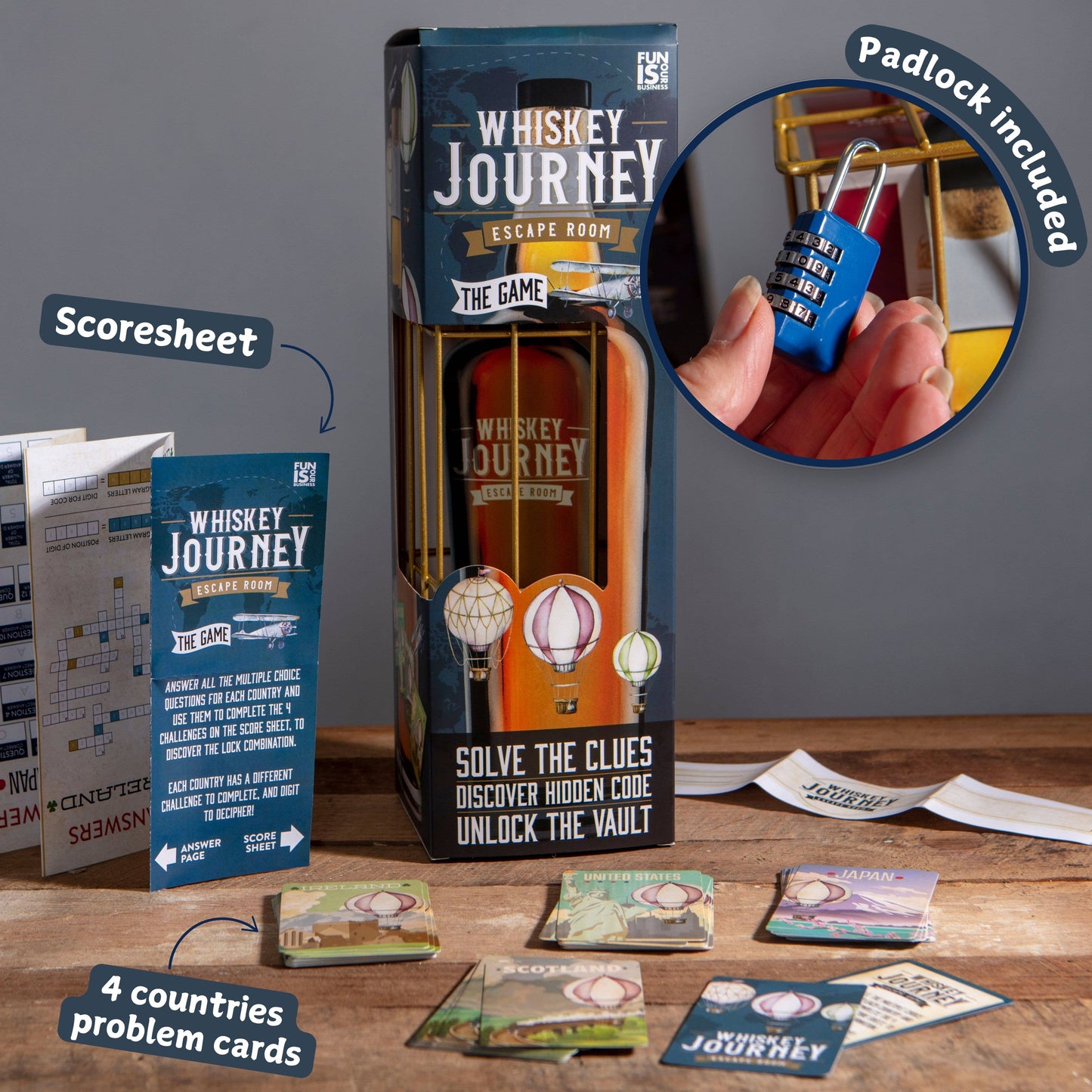 Whiskey Journey Escape Room Puzzle Game - Men's Gifts