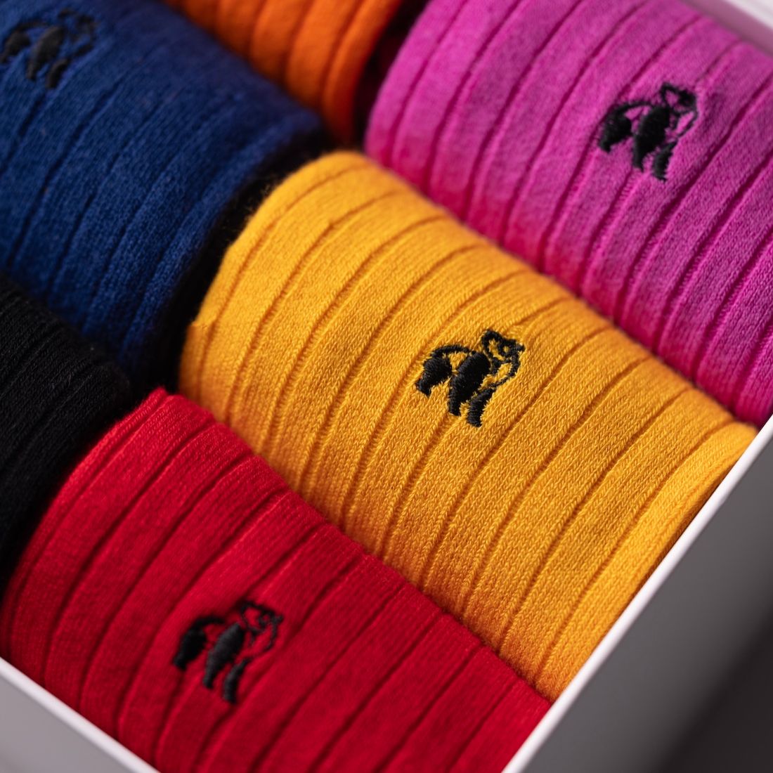 Superior Style Sock Box - 6 Pairs of Bamboo Socks (His) by Swole Panda