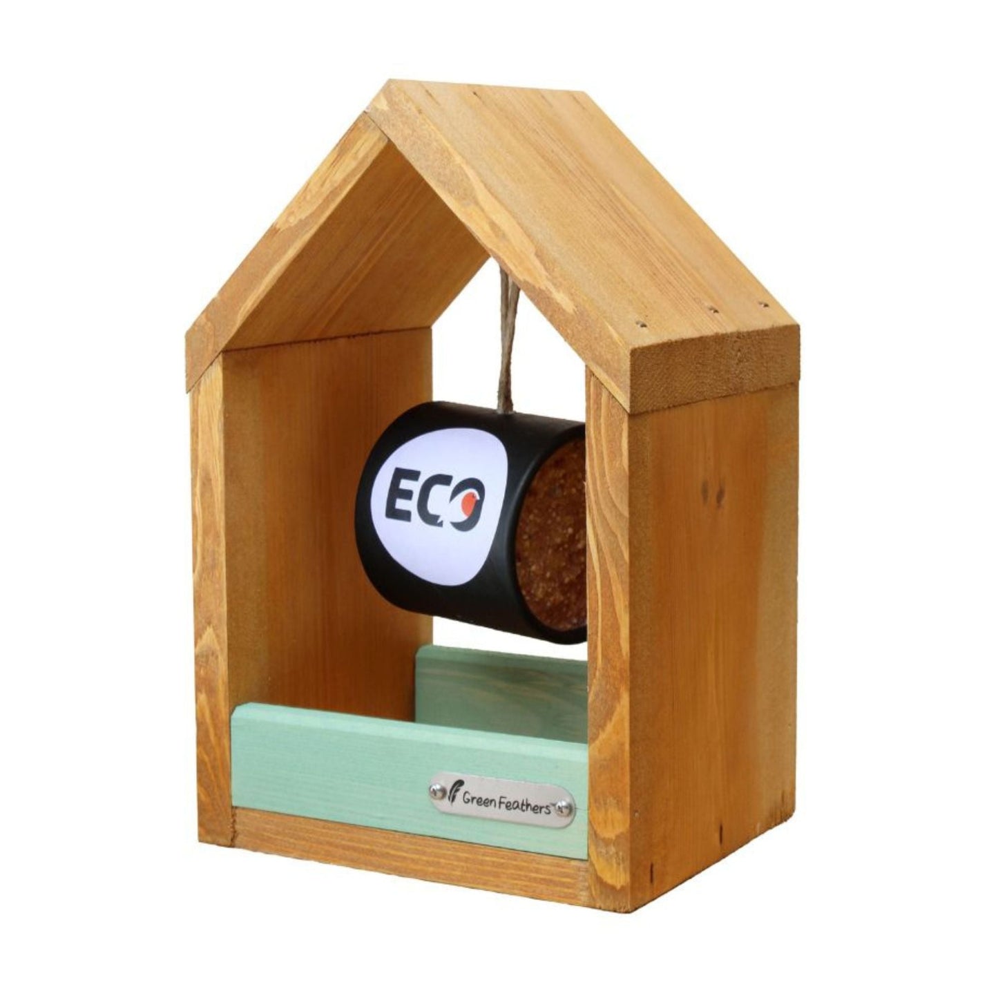 Green Feathers Small Hanging Bird Feeder