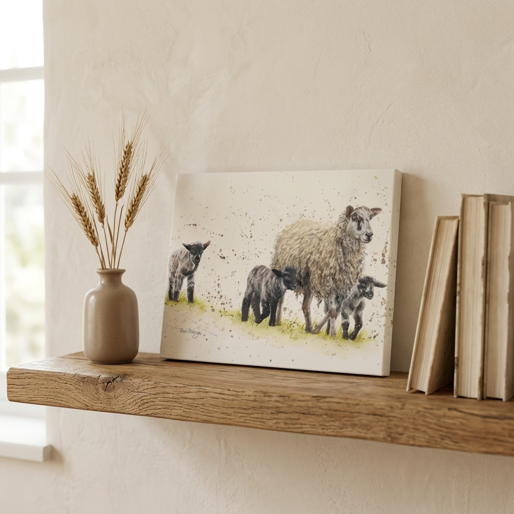 Bree Merryn Behind Ewe Canvas Cutie 6x8" Animal Canvas Art