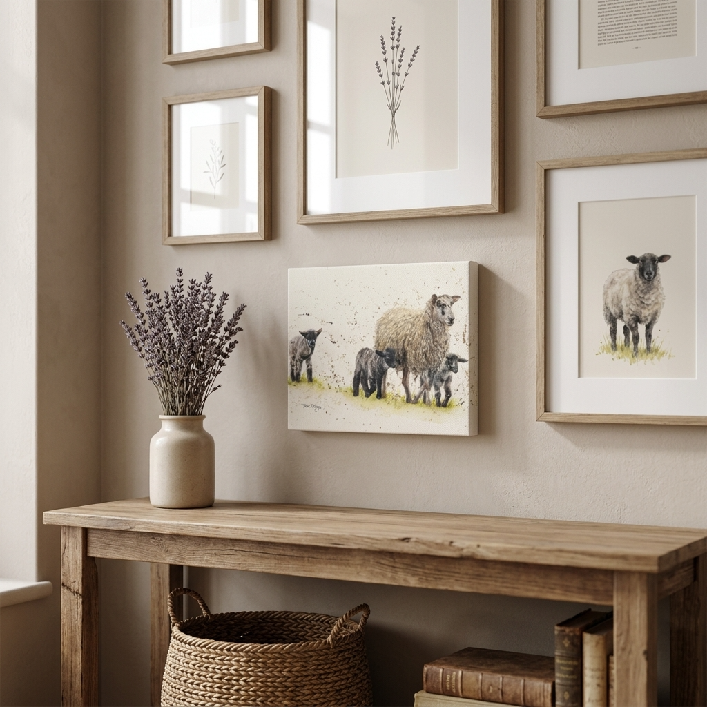 Bree Merryn Behind Ewe Canvas Cutie 6x8" Animal Canvas Art