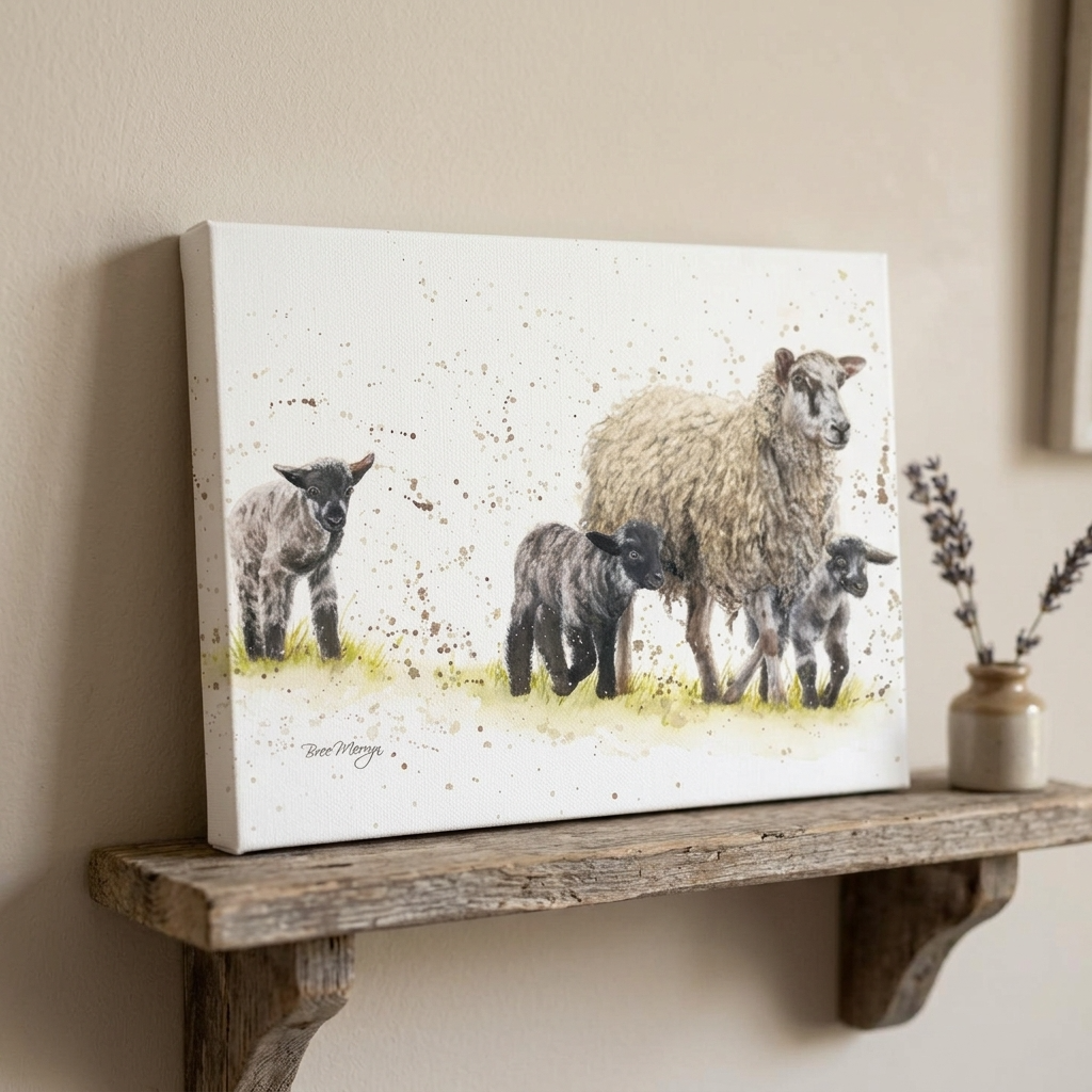 Bree Merryn Behind Ewe Canvas Cutie 6x8" Animal Canvas Art