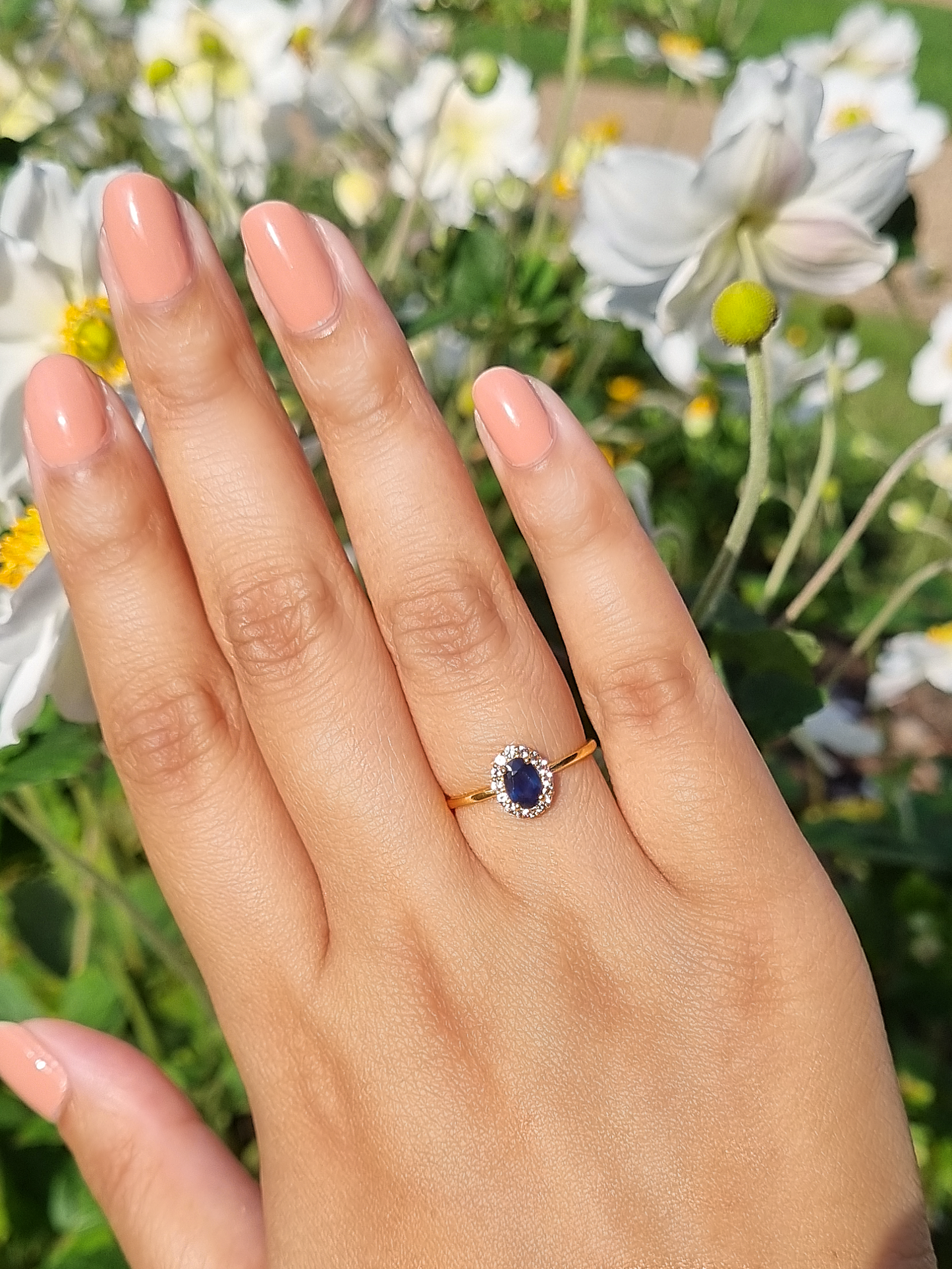 Blue Sapphire Ring in 18k Gold Vermeil by Vianne Jewellery