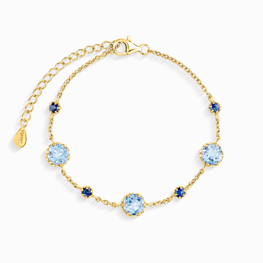 Blue Sapphire & Blue Topaz Bracelet in 18k Gold Vermeil by Vianne Jewellery
