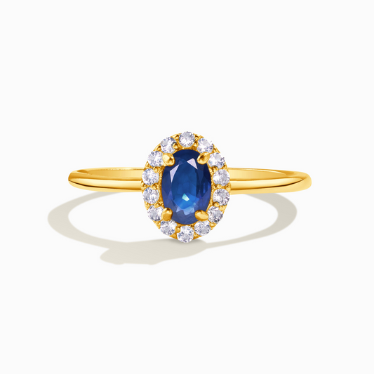 Blue Sapphire Ring in 18k Gold Vermeil by Vianne Jewellery