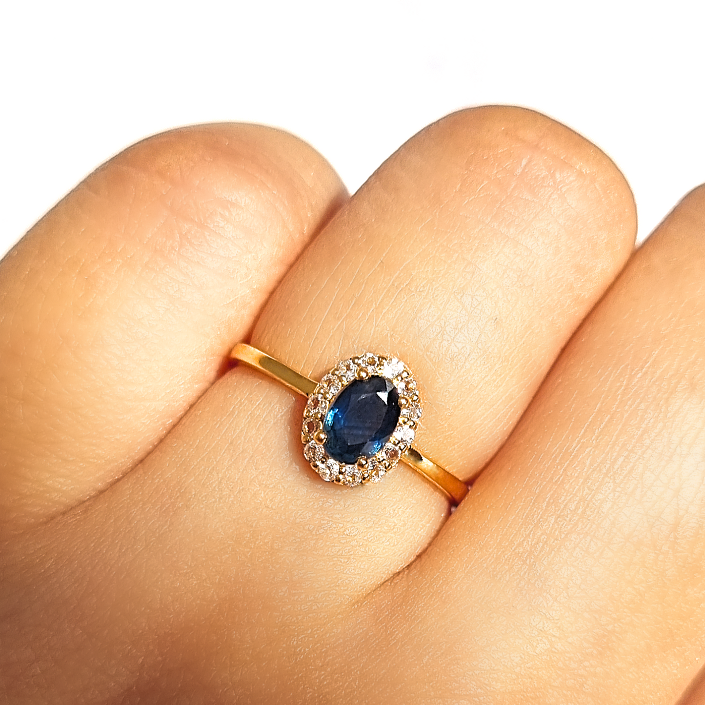 Blue Sapphire Ring in 18k Gold Vermeil by Vianne Jewellery