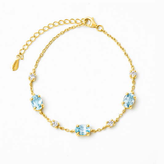 Blue Topaz Bracelet in 18k Gold Vermeil by Vianne Jewellery