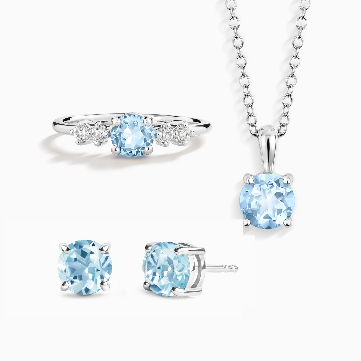 Blue Topaz Everyday Jewellery Gift Set in Sterling Silver by Vianne Jewellery